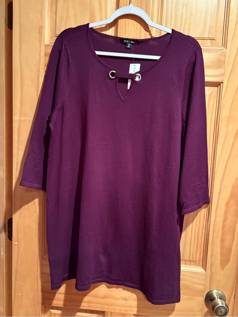 Roz & All plum purple fine-knit tunic top women’s 1X NWT